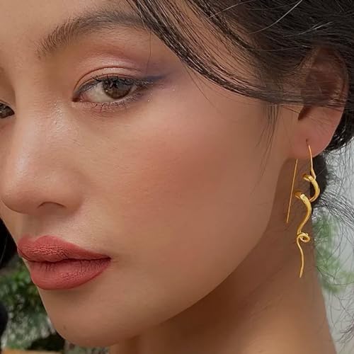 Silver Gold Earrings for Women Trendy Spiral Threader Earrings Silver Dangle Drop Earrings Hypoallergenic 14k Gold Unique Earrings Women Twist Simple Earrings Unique Jewelry for Women3