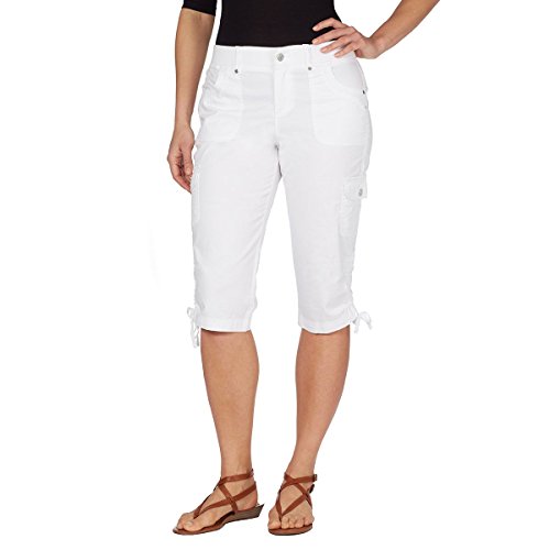 Gloria Vanderbilt womens Plus Size Lana Cargo Skimmer shorts, White, 24 US