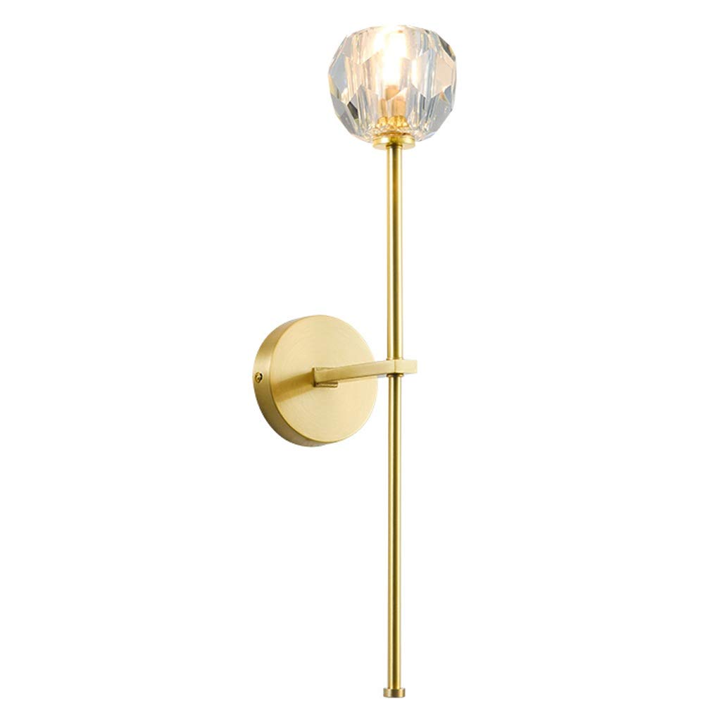 YNIYUJKL Wall Lamp Wall Lamp Nordic Copper Crystal Wall Lamp Modern Creative Interior Living Room Background Wall Lighting Wall Lamp Bedroom Bedside Lamp Wall Mount Light