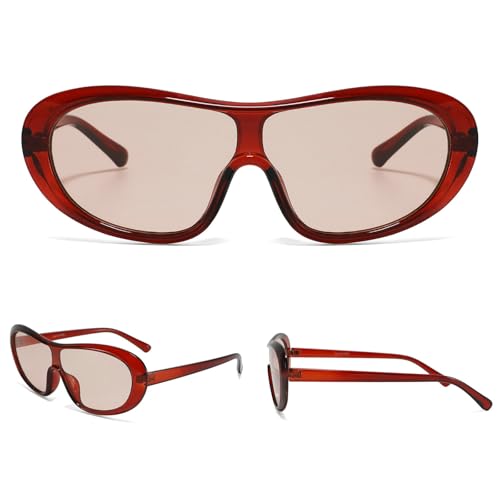 helena Fashion Oversized Women Pilot Sunglasses Retro Big Frame Gradient Men Trending Orange Blue Punk Shield Sun Glasses2