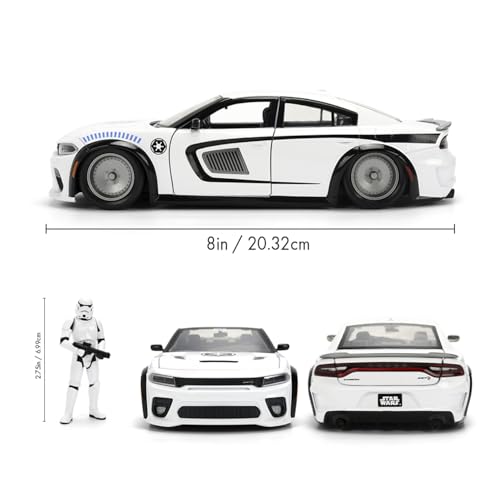 Jada 9336478314R00 Star Wars Dodge ChargerSRT,1:24+figurka Storm Trooper