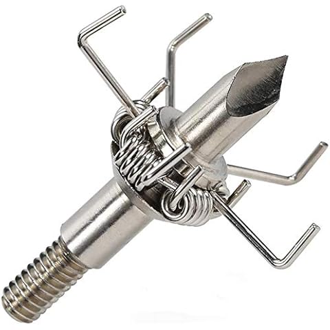 maifield Broadheads 100 Grain Archery Hunting Small Game Sharp Judo Hammer Crossbow Compound Bow Arrow Tips (Pack of 6) Cover