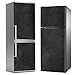 MEGADECOR Vinilo Adhesivo Decorativo para Nevera, Especial Libre De Burbujas, Hormigón Pulido Negro (200cm x 70cm)