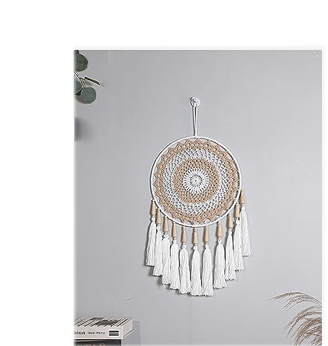 Tapiz de macramé decorativo hecho a mano: adornos con borlas para habitación y galería 5