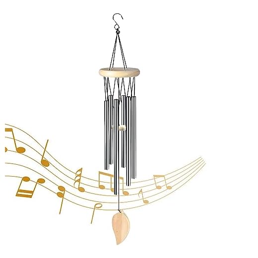 70CM Campanas de Viento de Madera, Tuberías de Viento Decorativas, Carillones de Viento de Aluminio, Timbre de Viento, Campana de Viento para Jardín, Carillones de Viento, para Jardín, Patio, Balcón
