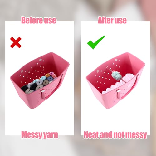 Image of 2 Sets Yarn Spinner Compatible with Bogg Bag, Transparent Acrylic Crochet Holder Accessories Storage Supplies for Knitting Crocheting Craft Making (Bag Not Include)
