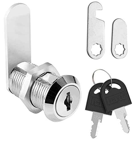Litensh Verrou de sécurité pour boîte aux lettres, serrure à came pour tiroir d'armoire, boîte à outils, porte de placard avec clés (1, 25 mm)