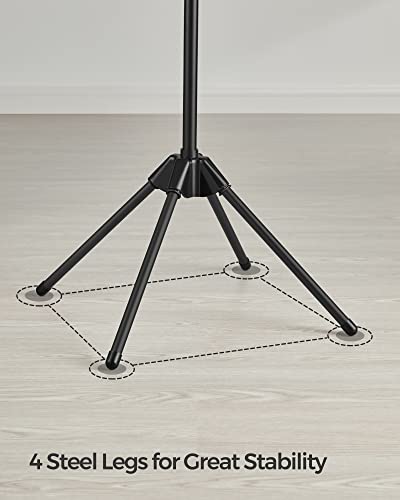 SONGMICS Wäscheständer, 59 Zoll Faltbarer Wäscheständer mit 3 drehbaren Armen für Kleiderbügel, 4 Beine, Edelstahl, für 27 Kleidungsstücke… – Ansicht 6