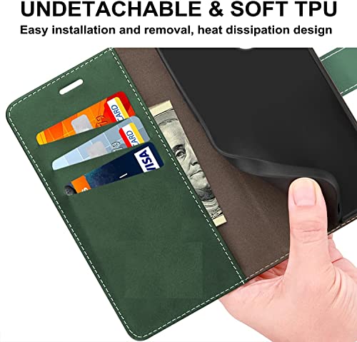 Image of Perkie Trendy Series, Faux Leather Wallet Flip Case Magnetic Closure Flip Cover for for Motorola Moto G54 5G (Olive Green)