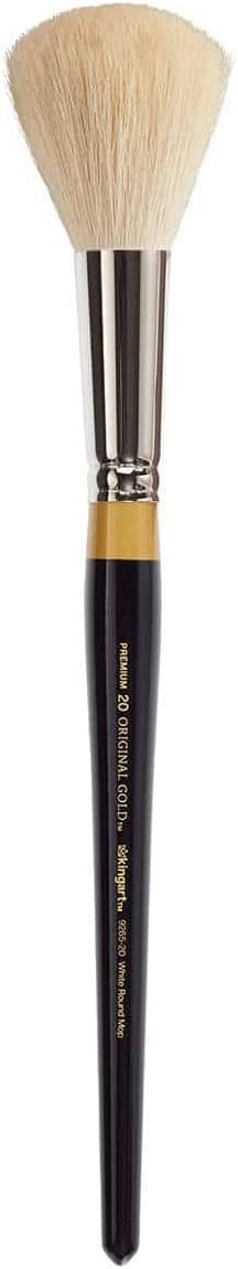 KINGART Premium Original Gold 9265-20 Round MOP Series Artist Brush, Soft Synthetic Natural Hair, Short Handle, for Acrylic and Oil Painting, Size 20