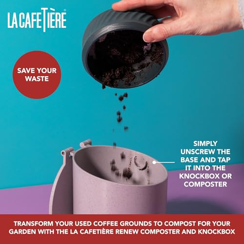 La Cafetière Zero 3 Cup Green Colour Cafetière, No Mess Coffee French Press Heat Resistant With Glass Handle and Removable Silicone Base, Easy To Clean, Gift Idea for Coffee Lovers