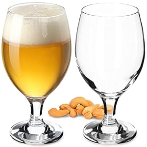 KADAX Set di bicchieri da birra in vetro, tulipani da birra, bicchieri di grano per birra scura e chiara, bicchieri da birra artigianali (400 ml, 2 pezzi trasparenti)