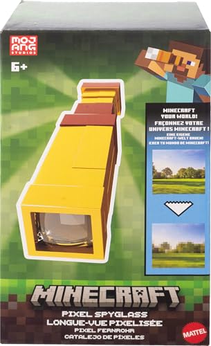 Image of Mattel Minecraft Pixel Spyglass Toy with Pixelating Viewing Lens, Kid-Sized Accessory for Role-Play & Costumes