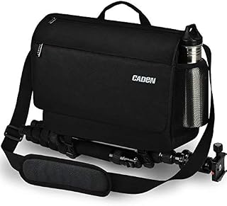 CADEN DSLR Camera Shoulder Messenger Bag with Tripod Holder and Detachable Camera Insert