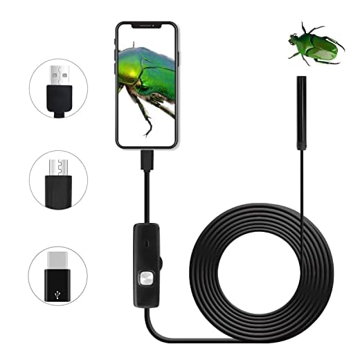 QiCheng&LYS Cámara de inspección inalámbrica, endoscopio WiFi Impermeable 1200P cámara Serpentina de Alta definición, Adecuada para teléfonos Inteligentes Android e iOS, tabletas (1m)