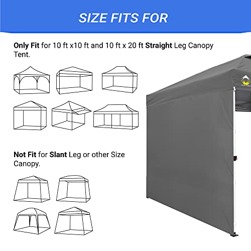 Crown Shades Sunwall Silver Coated For 10X10 Pop Up Canopy Tent, 1 Pack Sidewall Only With Silver Coating (1 Pack, Grey) #TOP7