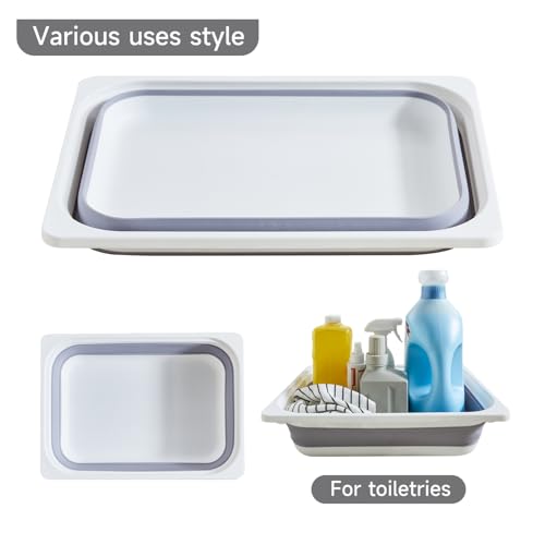 Cubo de Almacenamiento Plegable, Lavabo Plegable Plato Bañera Fregadero, Espacio Grande Gris - Imagen 5 de 29
