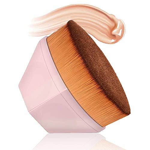 Foundation Makeup Brush Flat Top Kabuki Hexagon Face Blush Liquid Powder Foundation Brush For Blending Liquid, Cream Or Flawless Powder Cosmetics (Pink) #TOP25