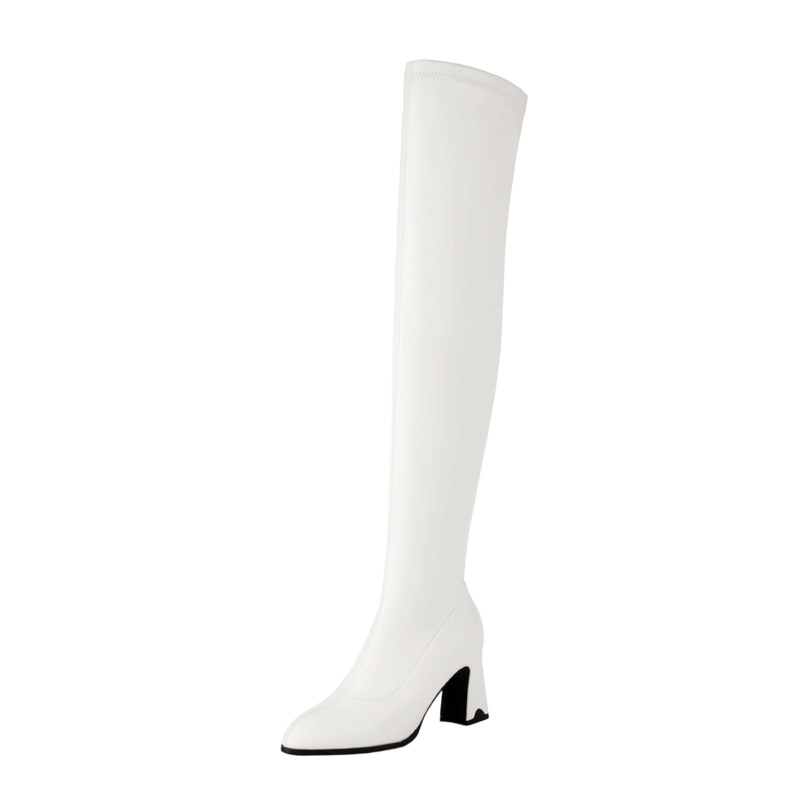 AEGJEGVD Cuissarde Femme Talon Haut Sexy Bottes Cavalières Femmes Cuir Classiques Cuissarde Bout Pointu Botte Montantes Hipster Club Fête Escarpins Bottes au-dessus du Genou Boots Élégants