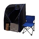 Infrarood sauna, 750 W, draagbare sauna voor thuis, binnen, opvouwbaar, mini-sauna, met klapstoel, instelbaar temperatuurbereik 40-65 °C, stoomcabine, persoonlijke spa enz (zwart)