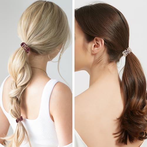 Image of ZIBUYU 9 Pcs Coil Spiral Rubber Band for Hair, Ponytail Scrunchies