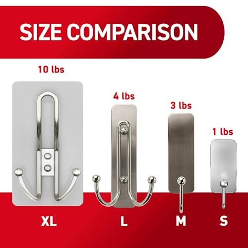 Image of Command 10 lb X-Large Satin Nickel Triple Hooks, 3 Hooks and 12 Strips, Damage-Free Hanging with Adhesive Strips, No Tools Wall Hook for Hanging Decorations in Living Spaces