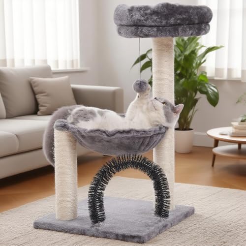 Torre para Gatos Pequeños 5 en 1 con Rascador y Hamaca miniatura 1