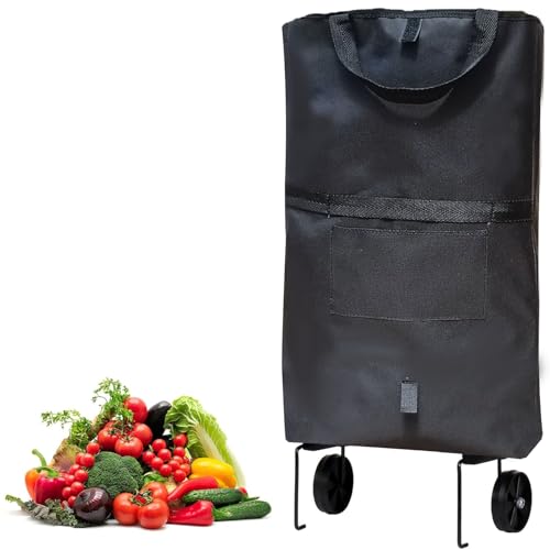 Microcase Tekerlekli Cepli Tasarım Katlanabilir Portatif Pazar Market Arabası Malzeme çantası- AL4966 (Bordo)
