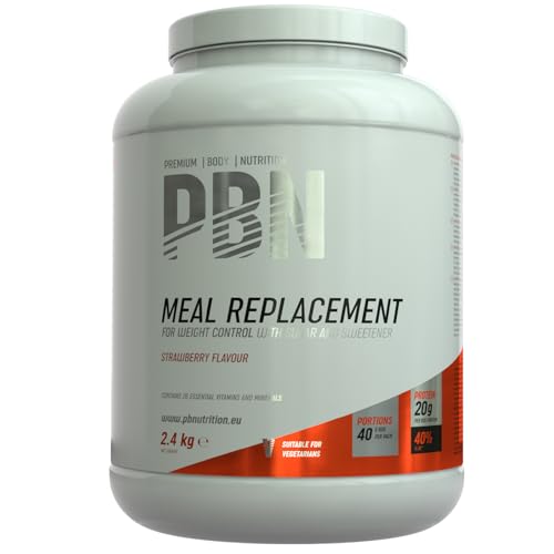 Premium Body Nutrition Sustitutivo de comidas, bote de 2.4 kg, sabor Fresa, sabor optimizado