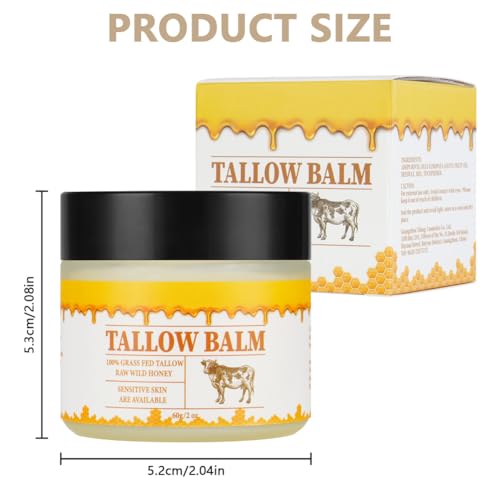 Beef Tallow Honey Balm, Beef Tallow for Skin Organic Tallow Beef Honey Balm, Nourishing Beef Tallow Moisturiser - Image 2