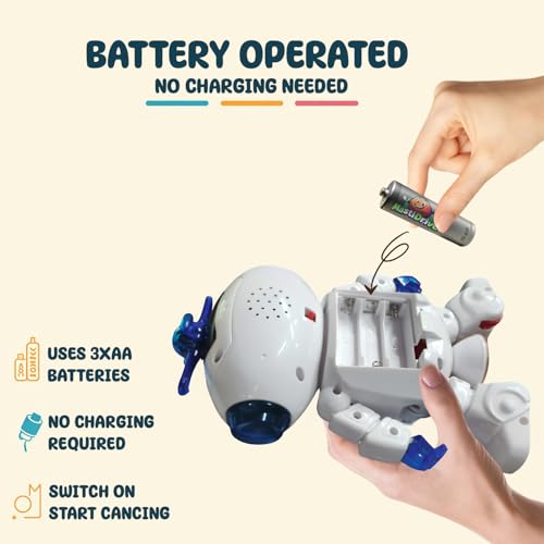 Image of Dancing Robot Toy for Kids |3D Lights Music Toy | Remote App Controlled | Gift for Boys & Girls 2+ Year | USB Rechargeable Type-C | Battery Operated Fun Toy for Boys Girls [White 99444-2]