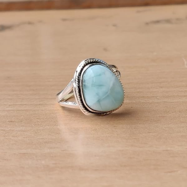 Beautiful Blue Copper Turquoise Ring, 925 Sterling Silver Ring, Handmade Ring, Band Ring, Boho Ring,Women Jewelry, Gift For Her