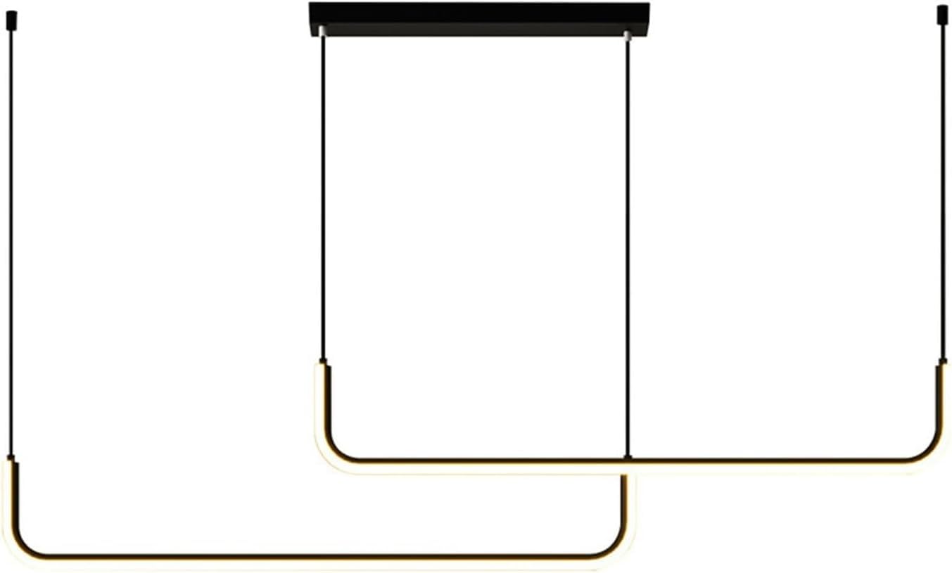 Lampada a Sospensione a LED lineare Lunga, dimmerabile a 3 Colori, Lampada Industriale per Tavolo da Pranzo, Isola della Cucina, Bar, Soggiorno