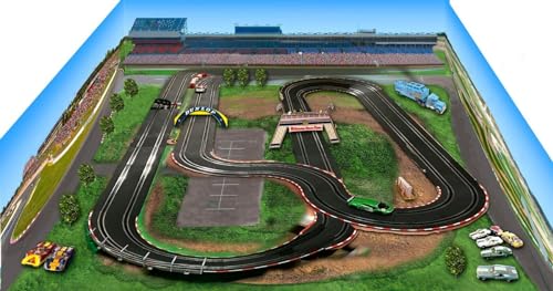 Generic HO Scale Slot Car Racetrack Layout Poster, Green, 35