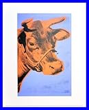  Germanposters Poster Andy Warhol Cow Kuh 1971 Purple & Orange, Stampa Artistica, Cornice in Alluminio, Nero, 42 x 34 cm