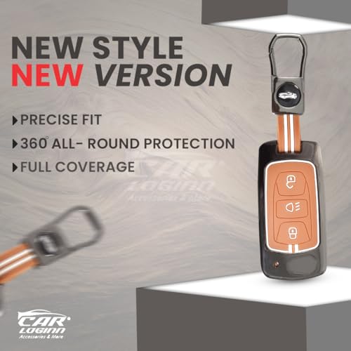 Image of Metal Keycover for Punch, Harrier, Nexon, Altroz, New Safari, Tiago, Tigor - 3 Button Flip Key (Metal Brown)