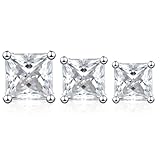 JYNXOR 3 pcs Pendientes Magnéticos, pendientes falsos para hombre, Pendiente de Imán para Hombre Mujer Pendient Magnéticos Hombres Diamante Pendiente Iman Hombres, sin necesidad de perforar, Cuadrado