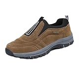 Stability & Comfort Shoes: Walking with Confidence Starts at Your Feet 9 Orthopedic Shoes Men/Women, Balance Walking Shoes for Seniors, Fall Prevention Slip-On with Wide Toe Box (Brown,9)