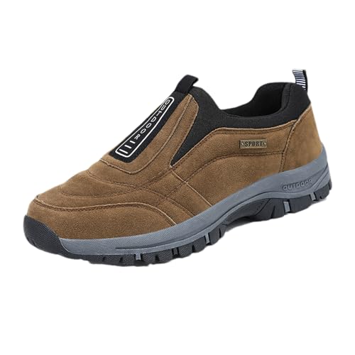 Orthopedic Shoes Men/Women, Balance Walking Shoes for Seniors, Fall Prevention Slip-On with Wide Toe Box (Brown,9)