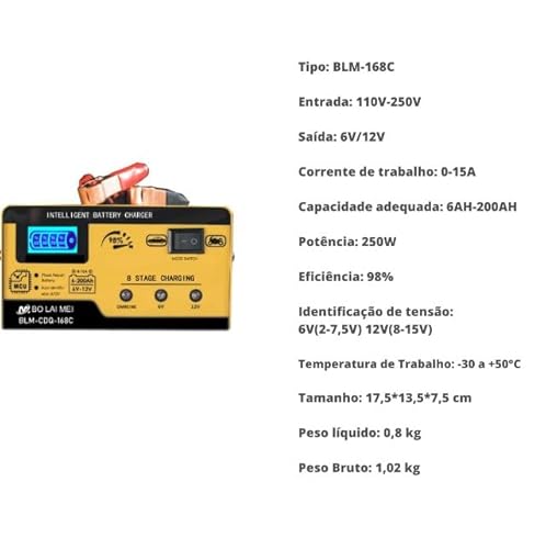 Carregadores de bateria de carro veículo lancha 6v 12 V Pulso Inteligente Carga Bateria Automotiva G