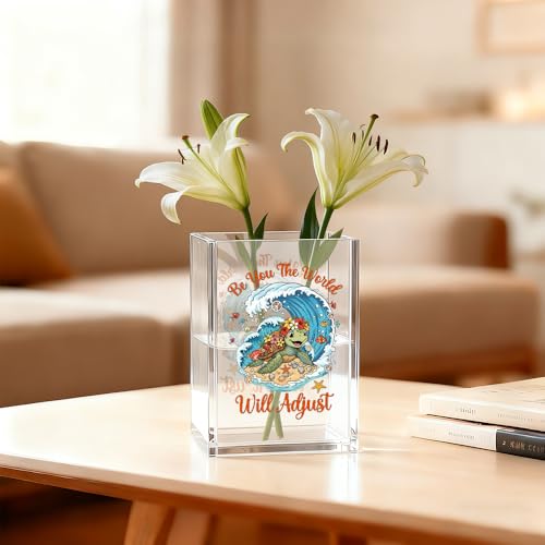 Image of Funny Sea Turtle Pen Holder for Desk, Ocean Theme Desk Accessories | Be You The World Will Adjust Pencil Holder for Desk, Sea Turtle Pencil Holder Bathroom Desk Accessories, Beach Pen Organizer