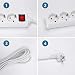 Aigostar Regleta alargador de 6 enchufes con cable de 3 metros e...