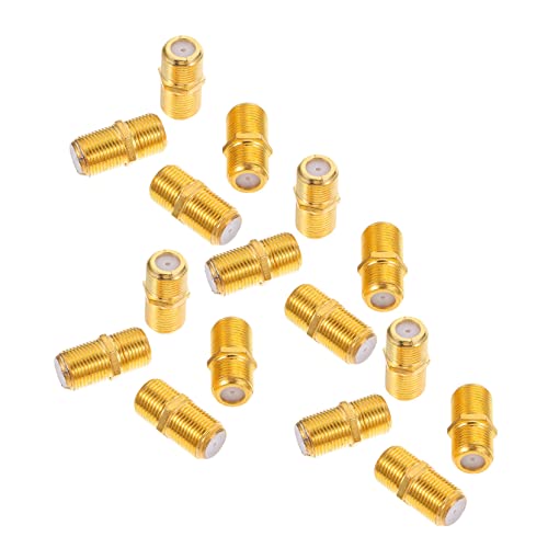 UKCOCO 20 Piezas F Doble Paso Conectores Satélite Cable Cable Satelital Accesorio Voltaje Extensión De Cable Adaptador Enchufe Conector Tipo f Aleación De Zinc Chapado En Oro. Golden