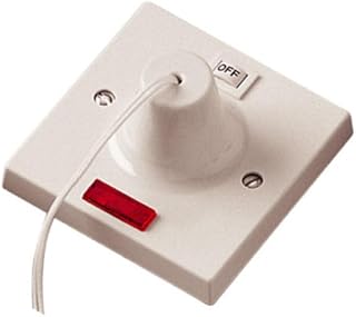 BG Electrical Double Pole Ceiling Switch with Power Indicator, White Moulded, 45 Amps