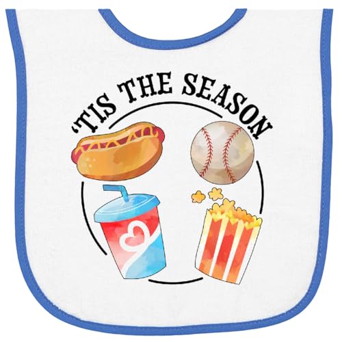 inktastic 'Tis the Season- Baseball and Snacks Baby Terry Cloth Bib