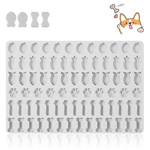 Backmatte Hundekekse, Backmatten für Hundeleckerlies, 6 Formen in 1 Silikon Backmatte Hundekekse Hundeleckerli Backmatten für Backofen Kekse Schokolade Süßigkeiten (Hellblau)