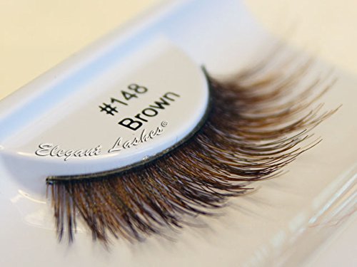 Miniatura 2 de Elegant Lashes #148 Pestañas postizas cruzadas gruesas de doble capa marrón (cabello humano 100% natural)