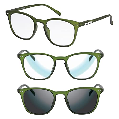 Image of Croakies Perry Photochromic Progressive Eyewear | UV400 Sunglass for Outdoor | Bluelight Eyeglass for HEV Devices | Bundle