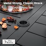 PHI VILLA Patio Dining Table Set for 6 Person Bistro Swivel Chairs with Cushion Contemporary Dining Table Outdoor Dining Set of 7 Pieces Conversation Set Patio Furniture for Outdoor Garden,Yard - Image 3