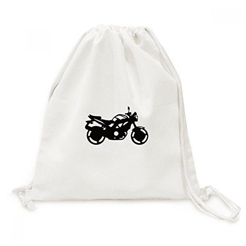 Sac à dos à cordons toile avec motif mécanique moto pour voyage léger